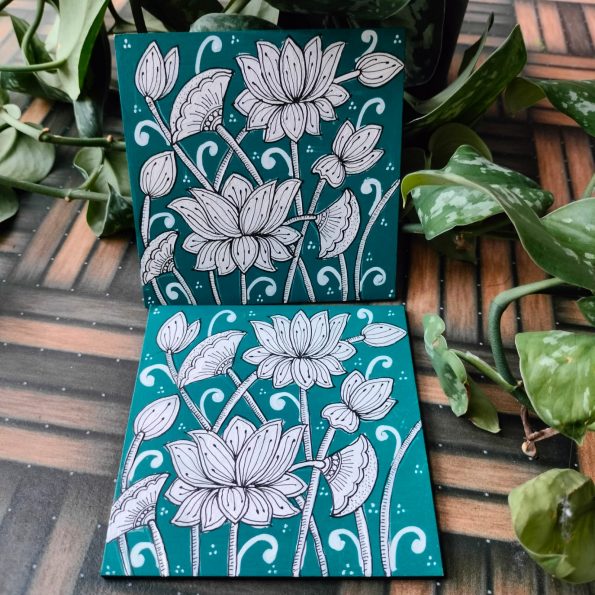 Pattachitra Lotus Coasters