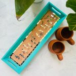 Warli Celebration Tray - Teal & Brown