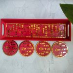 Warli Celebration Tray -Red