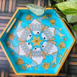 Madhubani  Fish Tray - Yellow & Blue