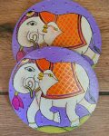 Pichwai Elephant  Coaster - purple