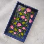 Pattachitra Lotus Tray - Blue