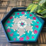 Madhubani Fish Tray- Aqua Blue