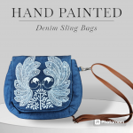 Warli peacock sling bags- Denim