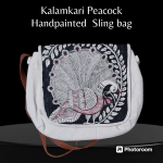 Kalamkari Peacock Sling- White
