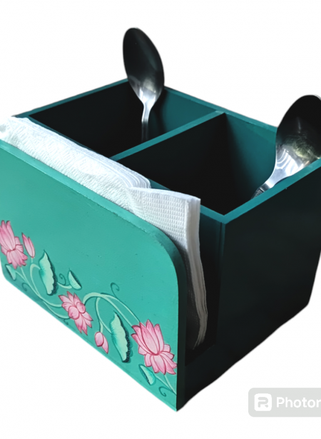 Pichwai Lotus Cutlery Stand - Te
