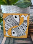 Madhubani Fish Coaster - Yellow