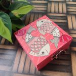 Madhubani  Fish box - Pink